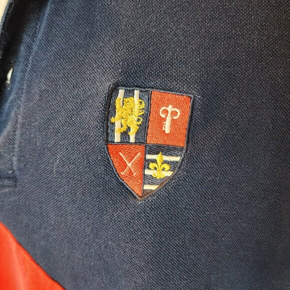 Collezione O2 Polo Shirt S | Navy Red White Diagonal Sash Crest Nautical - Picture 5 of 8